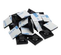 NIYATA Lot de 300 supports adhésifs pour serre-câbles - 20 x 20 mm - Fixation de câble - Noir