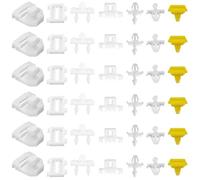 NIYATA Lot de 42 clips de garniture latérale de porte pour W201, compatibles avec Mercedes 190E Mercedes W201, en plastique, blanc et jaune