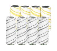 NIYATA Lot de 8 rouleaux de rechange en microfibre pour nettoyeur de sol électrique Kärcher FC3 FC5 FC7 Cordless - Lot de 4 rouleaux - Jaune, 4 pièces grises