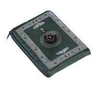 NIYATA Tapis de Priere de Poche Musulman, Tapis Priere Musulman Voyage,100x60CM,Vert Foncé,avec Boussole et Sac,Tapis de Prière Islamique,Tapis Prière Vert de Poche