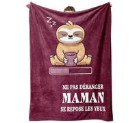 Niyewsor Cadeau Noel Maman, Cadeau Anniversaire Maman, Plaid Couverture Polaire Cadeau pour Maman, Cadeau Fete des Meres, Idée Cadeau de Fête des Mères et de Noël pour Maman 62 * 52in (Bordeaux)