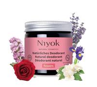 Niyok® 2-en-1 Déodorant Crème "Flowers" (40ml) • Déodorant solide vegan et unisexe • Protection 24h contre la transpiration et les odeurs • Déo naturel sans aluminium • Parfum floral et doux