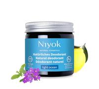 Niyok® 2-en-1 Déodorant Crème "Light Ocean" (40ml) • Déodorant solide vegan et unisexe • Protection 24h contre la transpiration et les odeurs • Déo naturel sans aluminium • Parfum frais et aquatique