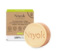 Niyok® 2-en-1 Douche Solide + Soin "Green Touch" (80g) • Savon Naturel pour la Douche • Gel Douche Solide pour Tous Types de Peau • Savon Vegan Corps & Mains • Zéro Plastique & Vegan