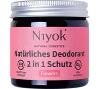 Niyok Crème déodorante anti-transpirante 2 en 1 - Fleurs 40 ml