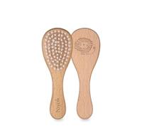 Niyok® Brosse pour bébé - Brosse à cheveux extra douce en bois de hêtre avec poils en nylon - Brosse à cheveux de bébé de qualité supérieure pour un démêlage et un peignage en douceur - Équipement de
