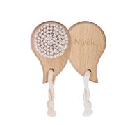 Niyok® Brosse pour le visage en bois • Brosse de nettoyage et d'exfoliation pour le visage • Brosse de massage du visage avec poils naturels • Brosse sèche & brosse exfoliante pour le visage • Sans