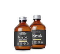 Niyok® Huile de noix de coco bio « Citronnelle et gingembre » (2 x 200 ml) • Rinçage buccal aux huiles essentielles • Cure de tirage à l'huile de noix de coco contre les caries, le tartre et la