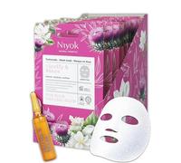 Niyok Masque tissu purifiant - Nettoyage en profondeur avec niacinamide & thé blanc « Clarify & Blaze » | Masque visage en fibre végétale compostable | Vegan | COSMOS NATURAL | Made in Germany