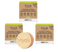 Niyok Natural Cosmetics Shampoing solide 2 en 1 + Apr s-shampoing solide, parfum Green Touch, 80 g, lot de 3