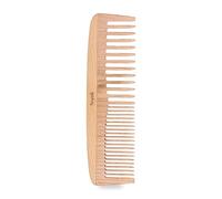 Niyok Peigne de coiffure en bois de hêtre avec dents fines et grossières