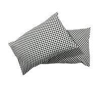 NIYS Luxury Bedding Lot de 2 taies d'oreiller imprimées en percale/polycoton taille standard 75 x 50 cm, douces, respirantes, hypoallergéniques avec fermeture à rabat (petit point noir)