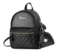 NIYUTA Sacs portés dos Femme Mode Loisir Voyage Etudiante Sac a dos Sacs bandoulière rivet Sac fils mère noir