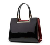 NIYUTA Sacs portés main Femme Mode vernis Cabas Sacs portés épaule Sacs bandoulière Sac a main fr170 Noir
