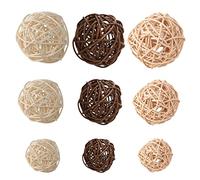 NIZEAMI 21 PièCes SéRies/Lot Mixte 3 Couleurs Boules de Rotin Remplisseurs de Vase pour la DéCoration de NoëL de FêTe de Mariage, Assortis Trois Tailles (3 Cm / 5 Cm / 7 Cm)
