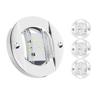 NIZEAMI 4 PièCes SéRies LumièRes IntéRieures de Bateau, LumièRe de Courtoisie de Pont de Bateau à LED 12 V 3 Pouces Rond Blanc 6 LED LumièRe D'Ancre de Tableau L'