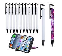 NIZEAMI Lot de 10 stylos de sublimation blancs avec film rétractable en aluminium enduit pour à bille d'impression par sublimation