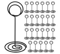 NIZEAMI Lot de 24 Porte-NuméRos de Table pour Table de Mariage, Porte-Cartes, Photo, MéMo, Note, Support Photo (Noir)