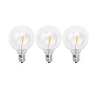 NIZEAMI Lot de 3 ampoules LED G40 de rechange, culot à vis E12, incassables, pour guirlandes lumineuses solaires, blanc chaud