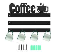 NIZEAMI Lot de 3 porte-gobelets muraux pour tasses à café, 12 crochets pour tasses murales, pour cuisine, salle de pause, café, coin café
