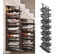 Nizer à chaussures à hauteur réglable, design en métal empilable, solution de rangement verticale pour petits placards de chambre à coucher - Maximisez l'espace et désencombrez votre maison