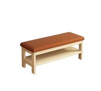 Nizer Banc à chaussures en bois avec assise coussin, rangement élégant pour chambre à coucher, entrée, salon, balcon - Marron (60 x 30 x 45 cm)
