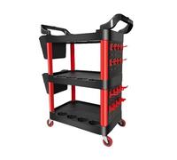 Nizer Chariot à outils à roulettes à 3 niveaux avec roulettes Solution de rangement pour garage pour mécaniciens Chariot utilitaire portable avec poignée Idéal pour les outils et le matériel (Style 1)