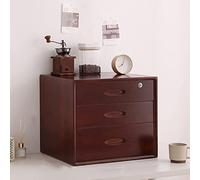 Nizer de bureau en bois massif avec 2 ders - Boîte de rangement en bois pour fournitures de bureau, cosmétiques, Boo, et jouets pour enfants - Classeur de bureau pour une utilisation à domicile et au