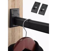 Nizer de placard noir pour économiser de l'espace avec tringle de suspension Longueur réglable 40,6 cm 122 cm Accessoires inclus Idéal pour un rangement efficace de garde-robe