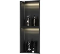 Nizer Double couche - Antirouille, rangement encastré haute capacité pour shampooing et articles de toilette, installation facile, 28 x 120 x 12,5 cm, solution peu encombrante