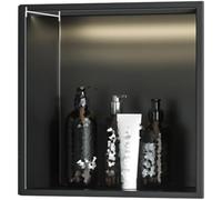 Nizer Double couche - Design encastré pour shampooing et articles de toilette, antirouille, haute capacité, installation facile, 28 x 120 x 12,5 cm - Solution de rangement parfaite pour salle de bain