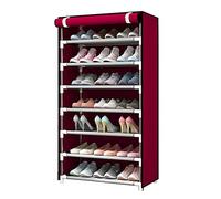 Nizer Étagère à chaussures à 3 niveaux pour placard, rangement de chaussures peu encombrant, facile à installer, rouge, 60 x 30 x 123 cm - Solution élégante et fonctionnelle pour chaussures
