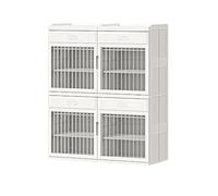 Nizer Étagère à chaussures étroite empilable Panneau réglable pour entrée et salon Gris 87,9 x 102,1 cm