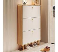 Nizer Étagère à chaussures moderne à 3 étages en bois ultra fin pour entrée, couloir, salon et appartement Design rabattable pour un accès facile