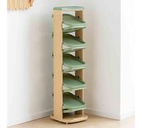 Nizer Étagère à chaussures rotative étroite avec compartiments 122,9 cm pour chaussures, sacs et livres - Design peu encombrant pour la maison et le placard