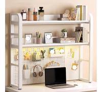 Nizer Étagère de bureau d'ordinateur à 3 niveaux, étagère de rangement pour station de travail de jeu, 95 x 20 x 98 cm - Parfaite pour la maison, le bureau et l'étude, maximise l'efficacité de