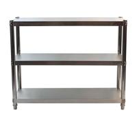 Nizer Étagère de cuisine en acier inoxydable 304, robuste et réglable, à 3 niveaux, rangement polyvalent pour salle de bain et chambre à coucher, 120 x 45 x 80 cm, durable et élégante