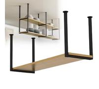 Nizer Étagère de rangement en métal pour plantes et livres - 160 cm pour restaurant, bar et cuisine - Élégante étagère en bois à suspendre pour plantes d'intérieur et décoration