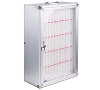 Nizer Étagère de rangement murale en aluminium avec poignée, support sécurisé pour fournitures de bureau et scolaires, capacité de 60 emplacements pour réunions et espaces de travail