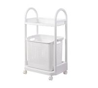 Nizer Étagère de rangement pour toilettes avec chariot roulant et panier à linge 2/3 niveaux pour cuisine, salon et salle de bain