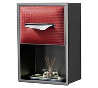 Nizer Étagère murale de douche en acier inoxydable - Boîte à mouchoirs et support intégré pour salle de bain, toilettes et douches (rouge, 20 x 33 x 12,5 cm)