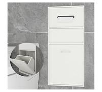Nizer Étagère murale de douche en acier inoxydable étanche 65 x 30 x 14 cm Pas besoin de carrelage Idéal pour poubelle en alcôve Blanc