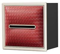 Nizer Étagère murale en acier inoxydable et boîte à mouchoirs pour salle de bain intégrée pour toilettes et douches (gris et rouge, 20 x 18 x 12,5 cm)