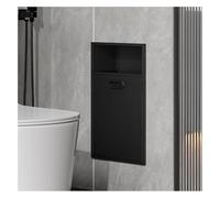 Nizer Étagère murale encastrée en acier inoxydable avec double couche pour salle de bain Gris et noir 30 x 50 x 14 cm