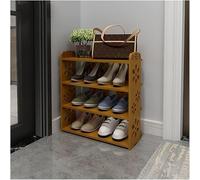 Nizer Meuble à chaussures étroit à 4 étages Design sculpté Marron clair Taille compacte 26 x 25 x 51 cm