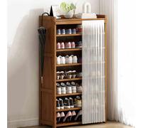 Nizer Meuble à chaussures étroit avec couvercle anti-poussière et peu encombrant pour chaussures, sacs, livres Blanc 70 x 132 cm