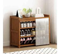 Nizer Meuble à chaussures étroit avec couvercle anti-poussière et peu encombrant pour chaussures, sacs et livres Blanc 50 x 67 cm