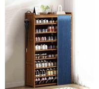 Nizer Meuble à chaussures étroit avec housse anti-poussière et peu encombrant pour chaussures, sacs et livres (bleu, 50 x 150 cm) - Solution de rangement élégante.