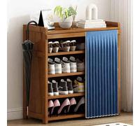 Nizer Meuble à chaussures étroit avec housse anti-poussière pour économiser de l'espace pour bottes, sacs et livres (bleu, 70,1 x 79 cm) - Solution de rangement élégante pour la maison