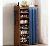 Nizer Meuble à chaussures peu encombrant avec housse anti-poussière pour chaussures, sacs et livres, bleu, 80 x 132 cm - Solution de rangement élégante